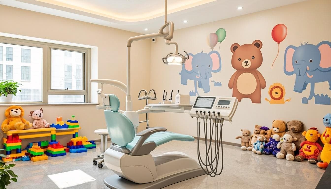 Cheerful pediatric dental room designed for children at Aristocrat Dental Care